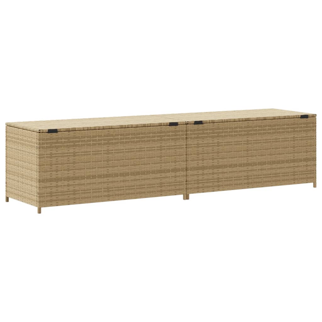 Tuinbox Met Wielen 469 L Poly Rattan Gemengd Beige