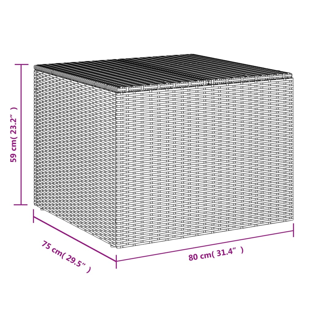 Tuinbox 291 L poly rattan zwart