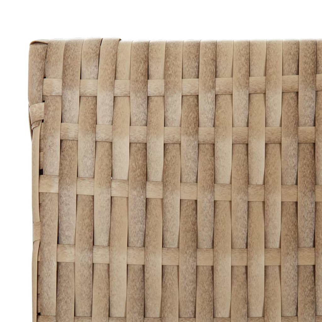 Kamerscherm 6 Panelen Poly Rattan Beige 294 x 200 cm Dichtgeweven