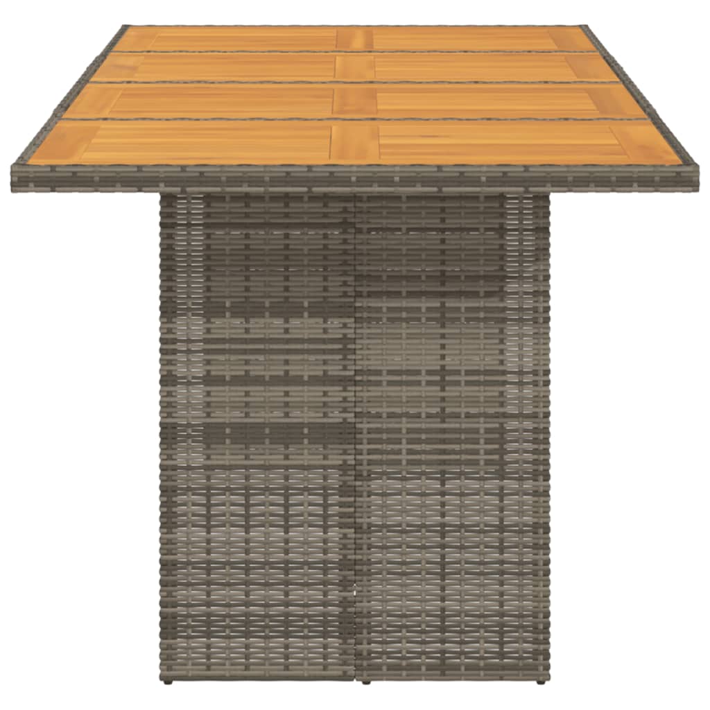 Tuintafel Met Acaciaen Blad 90X80X74 Cm Poly Rattan Grijs Hout