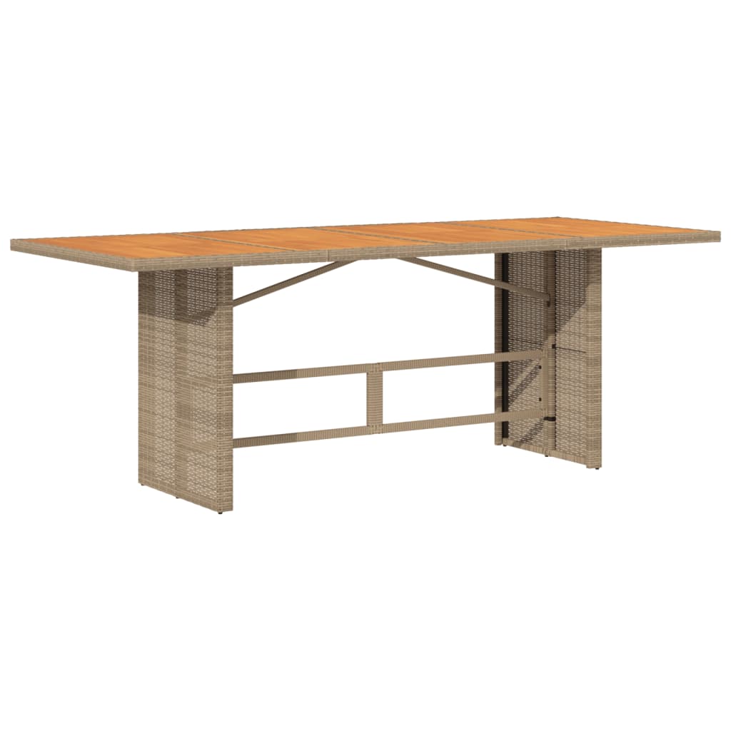 Tuintafel Met Acaciaen Blad 90X80X74 Cm Poly Rattan Beige Hout