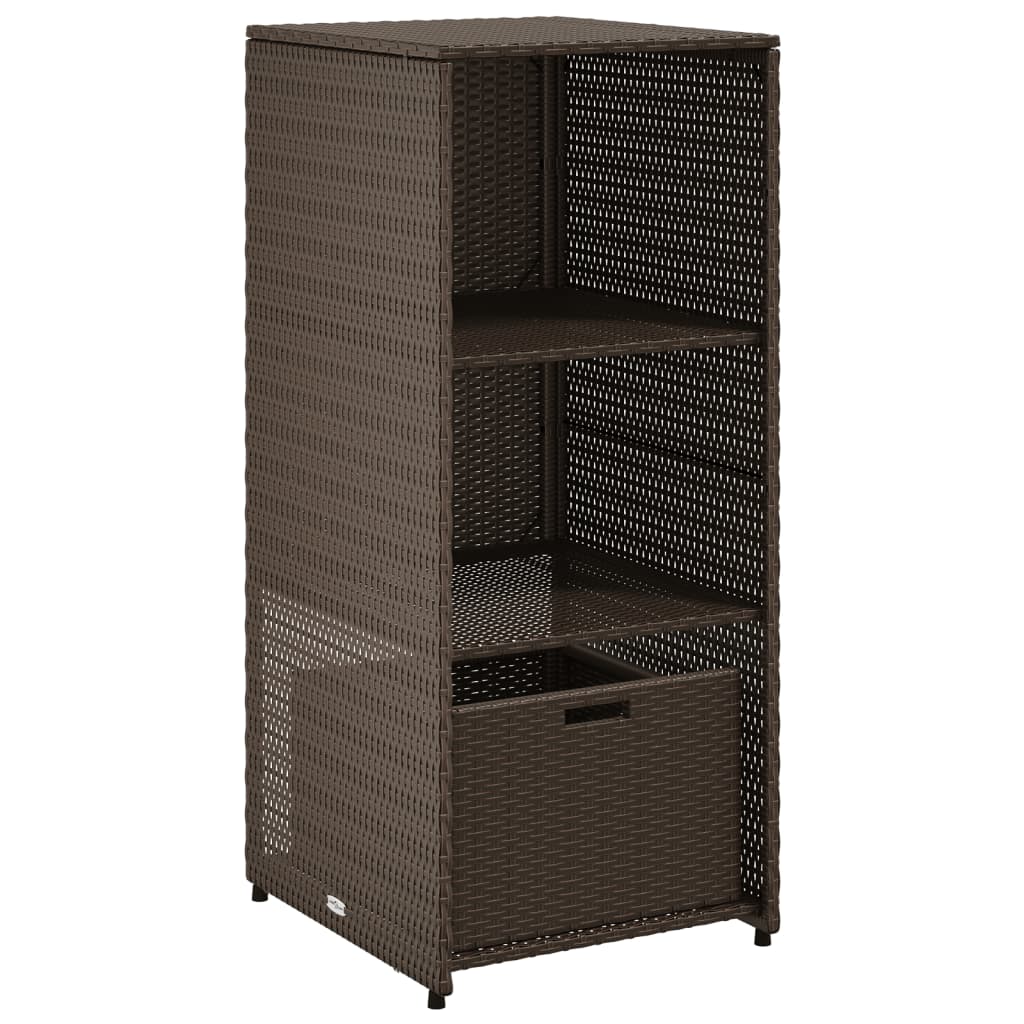 Tuinkast 50X55X115 Cm Poly Rattan Bruin