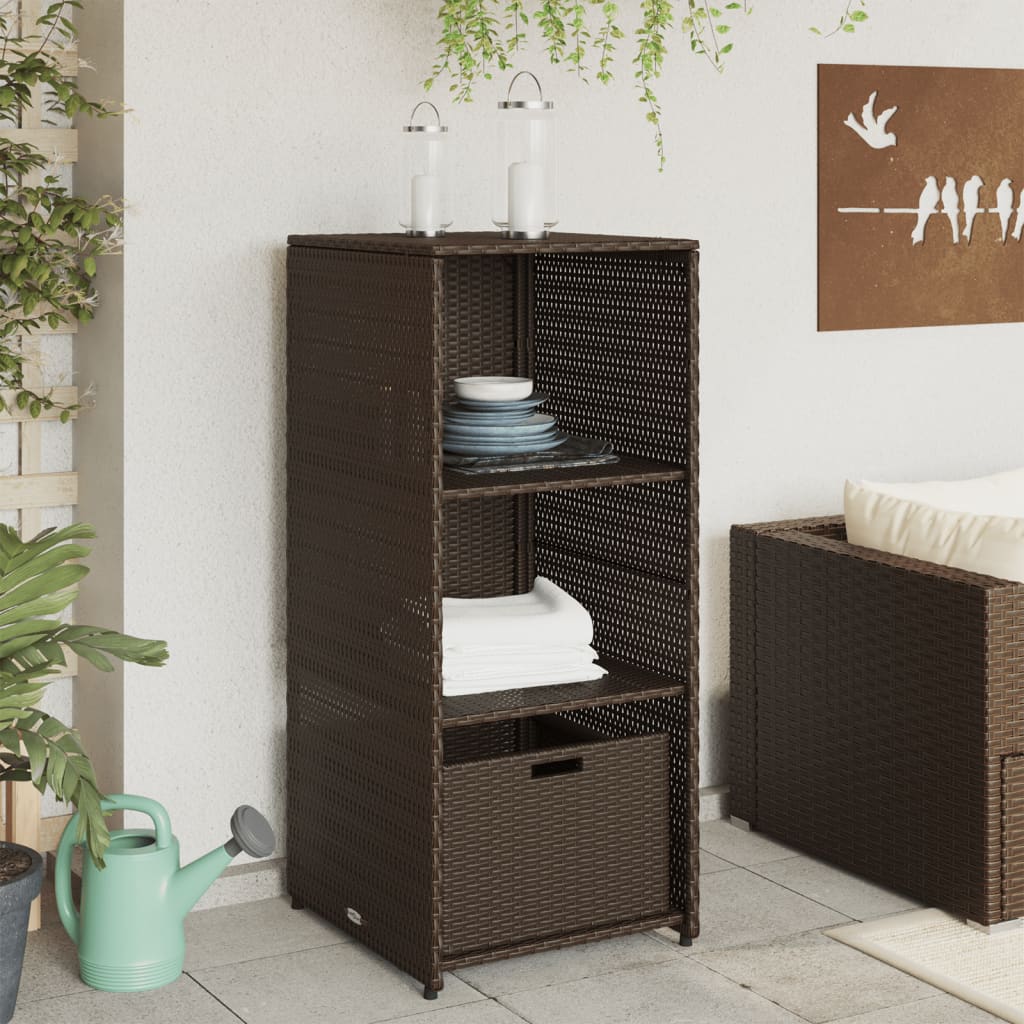 Tuinkast 50X55X115 Cm Poly Rattan Bruin