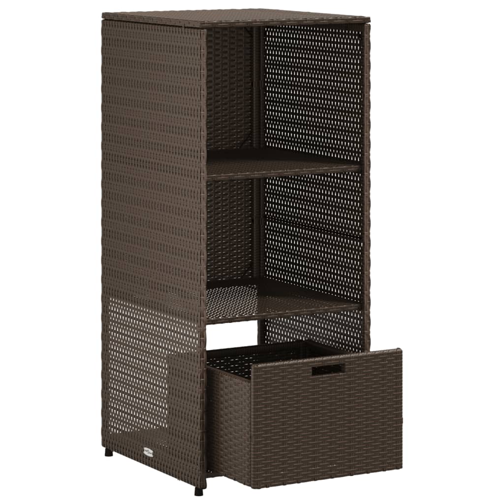 Tuinkast 50X55X115 Cm Poly Rattan Bruin