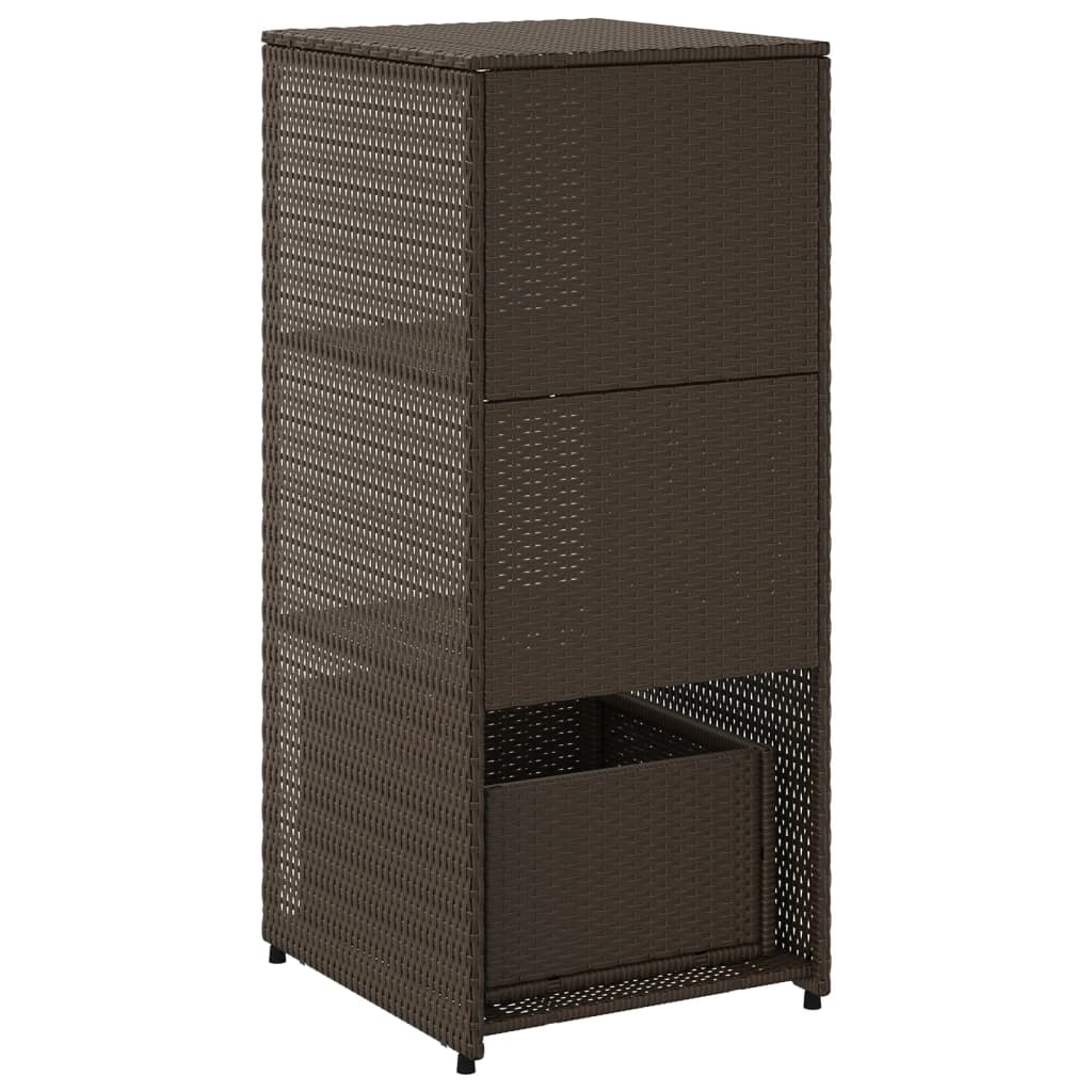 Tuinkast 50X55X115 Cm Poly Rattan Bruin