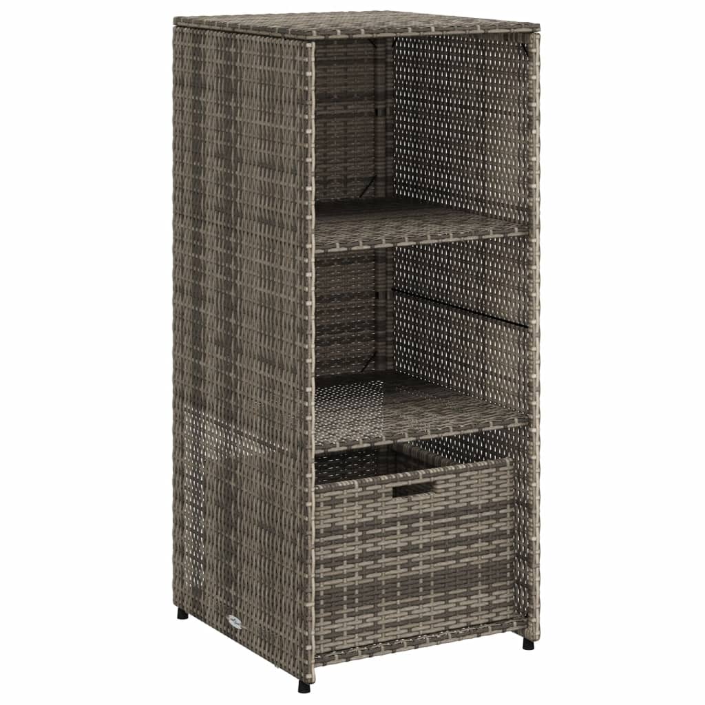 Tuinkast 50X55X115 Cm Poly Rattan Grijs