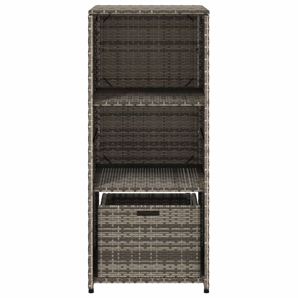 Tuinkast 50X55X115 Cm Poly Rattan Grijs