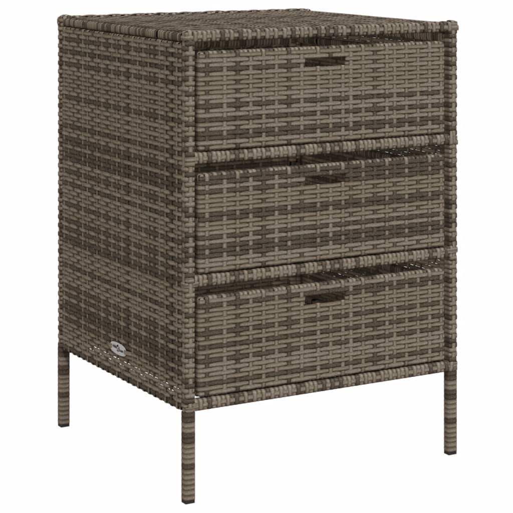 Tuinkast 55X59X80 Cm Poly Rattan Grijs 55 x 59 x 80 cm