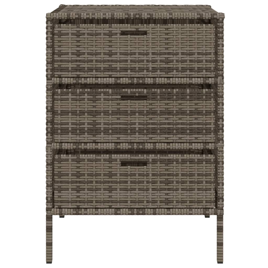 Tuinkast 55X59X80 Cm Poly Rattan Grijs 55 x 59 x 80 cm