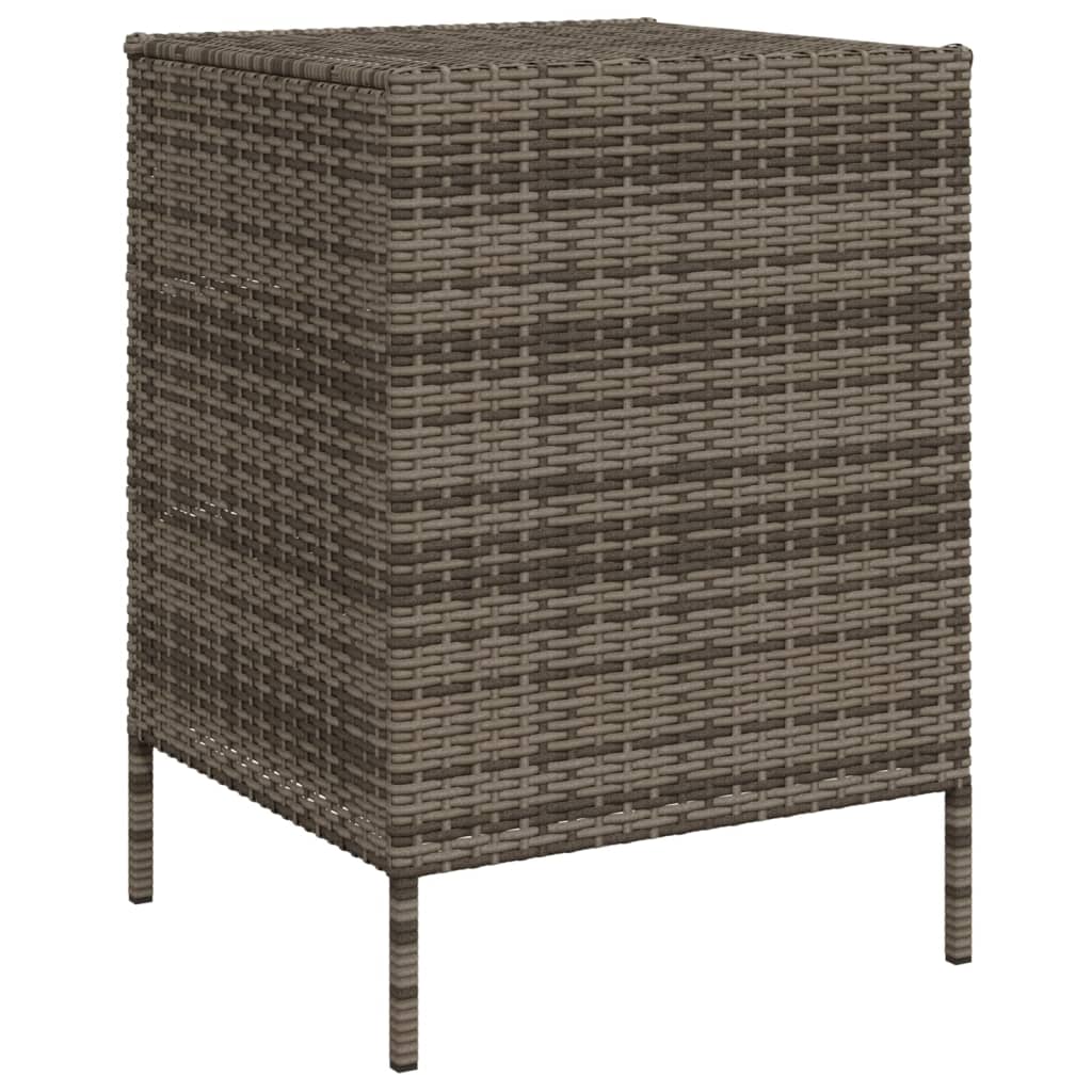 Tuinkast 55X59X80 Cm Poly Rattan Grijs 55 x 59 x 80 cm