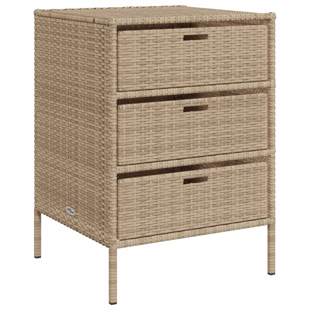 Tuinkast 55X59X80 Cm Poly Rattan Beige 55 x 59 x 80 cm