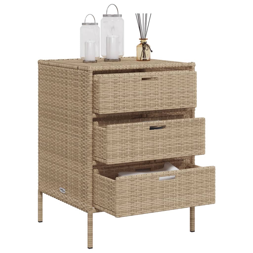 Tuinkast 55X59X80 Cm Poly Rattan Beige 55 x 59 x 80 cm