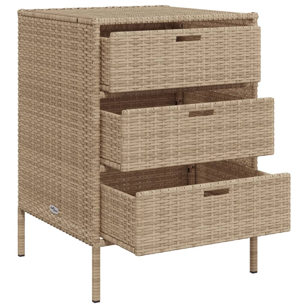 Tuinkast 55X59X80 Cm Poly Rattan Beige 55 x 59 x 80 cm