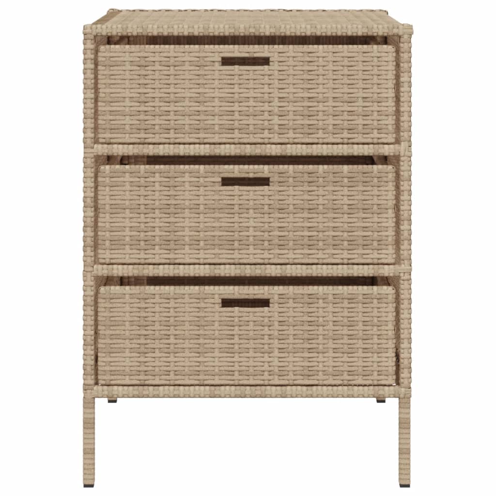 Tuinkast 55X59X80 Cm Poly Rattan Beige 55 x 59 x 80 cm