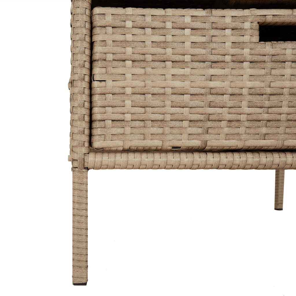 Tuinkast 55X59X80 Cm Poly Rattan Beige 55 x 59 x 80 cm