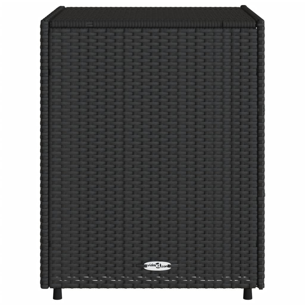 Tuinkast 55x59x69 cm poly rattan zwart