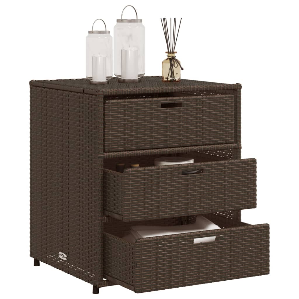 Tuinkast 55X59X69 Cm Poly Rattan Bruin 55 x 59 x 69 cm