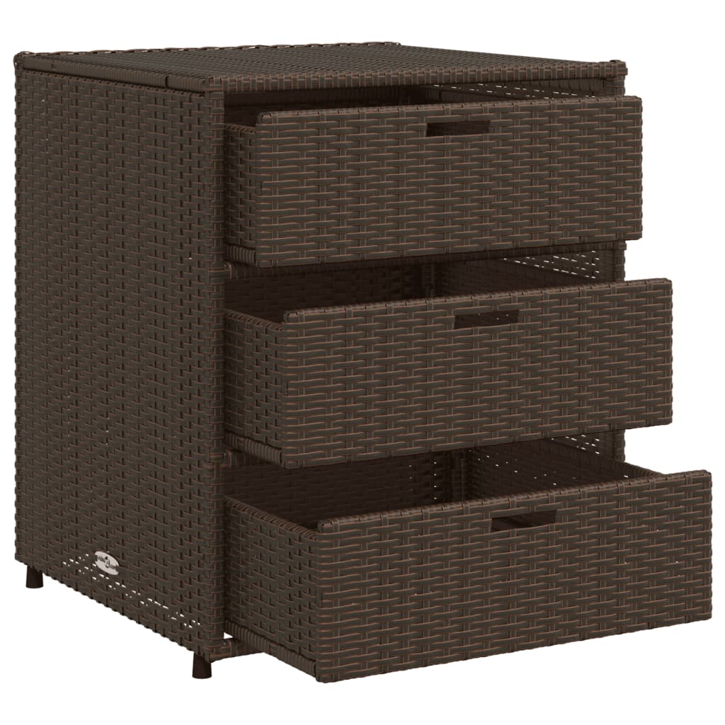 Tuinkast 55X59X69 Cm Poly Rattan Bruin 55 x 59 x 69 cm