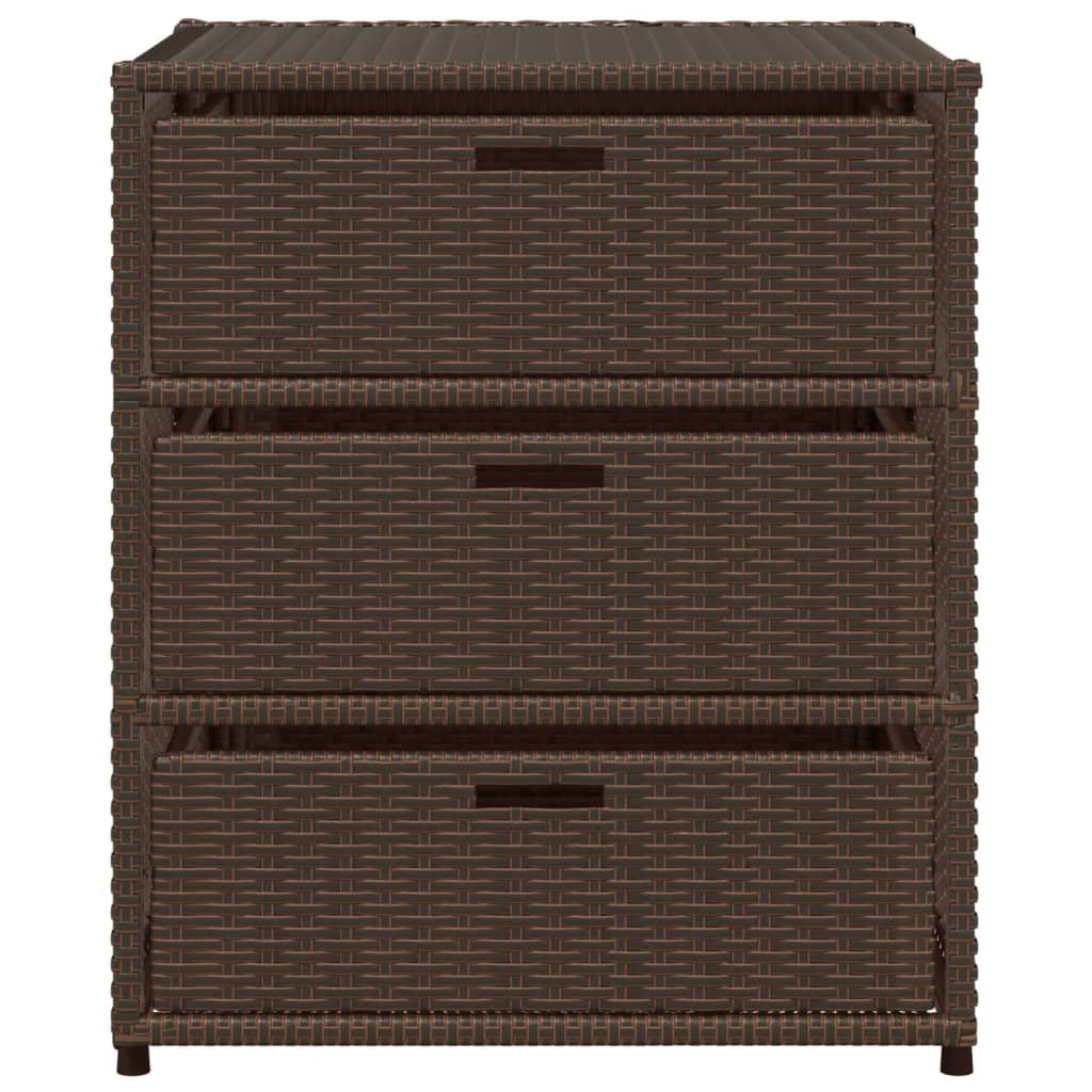 Tuinkast 55X59X69 Cm Poly Rattan Bruin 55 x 59 x 69 cm