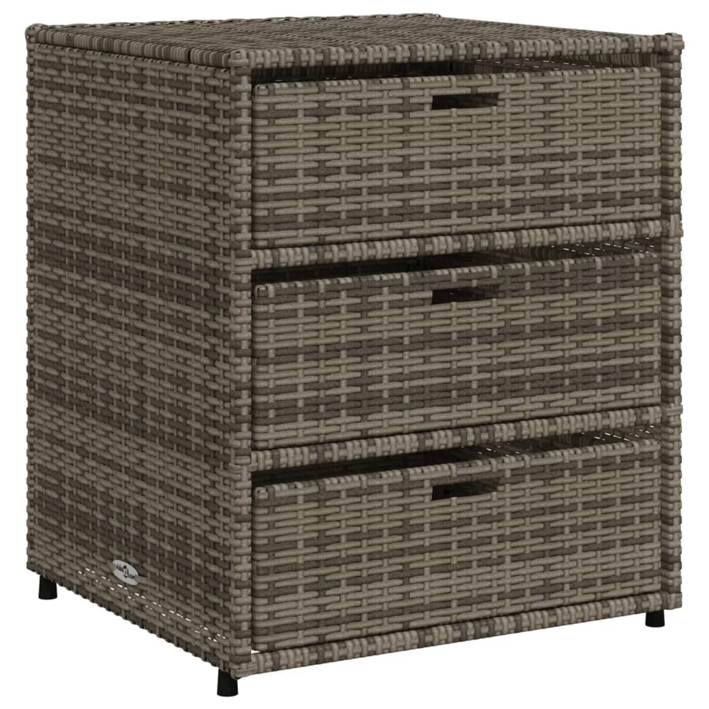 Tuinkast 55X59X69 Cm Poly Rattan Grijs 55 x 59 x 69 cm