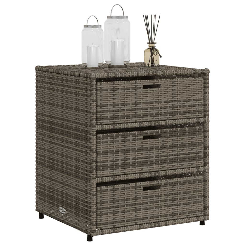 Tuinkast 55X59X69 Cm Poly Rattan Grijs 55 x 59 x 69 cm