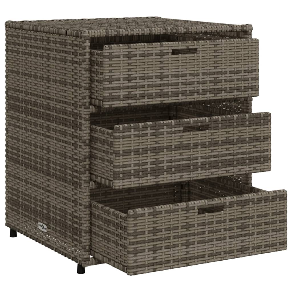 Tuinkast 55X59X69 Cm Poly Rattan Grijs 55 x 59 x 69 cm