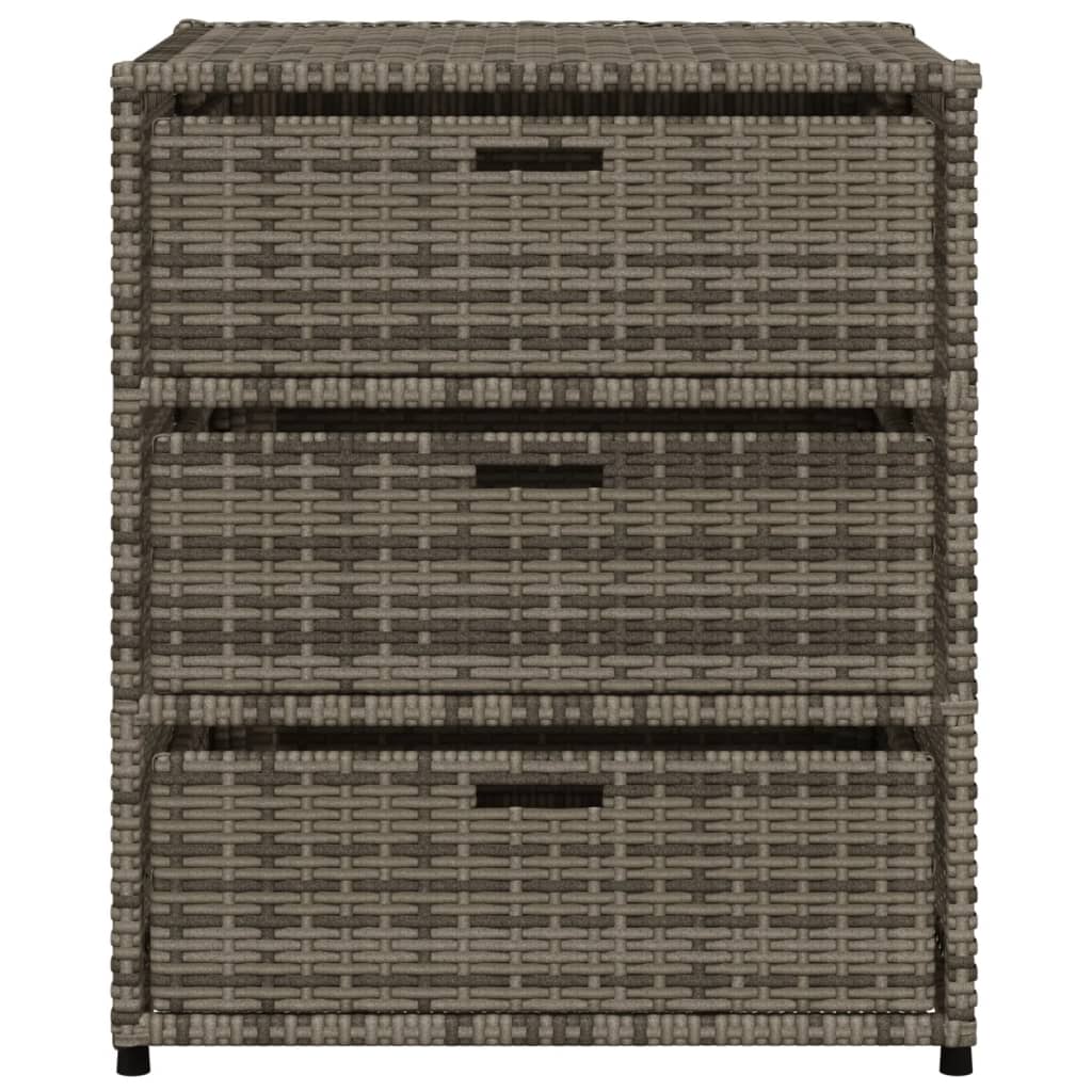 Tuinkast 55X59X69 Cm Poly Rattan Grijs 55 x 59 x 69 cm