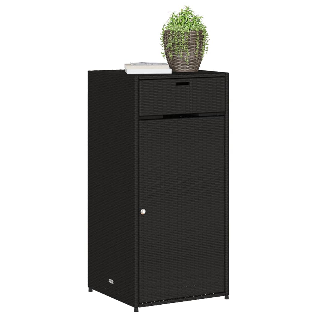 Tuinkast 55X55X111 Cm Poly Rattan Zwart 55 x 55 x 111 cm