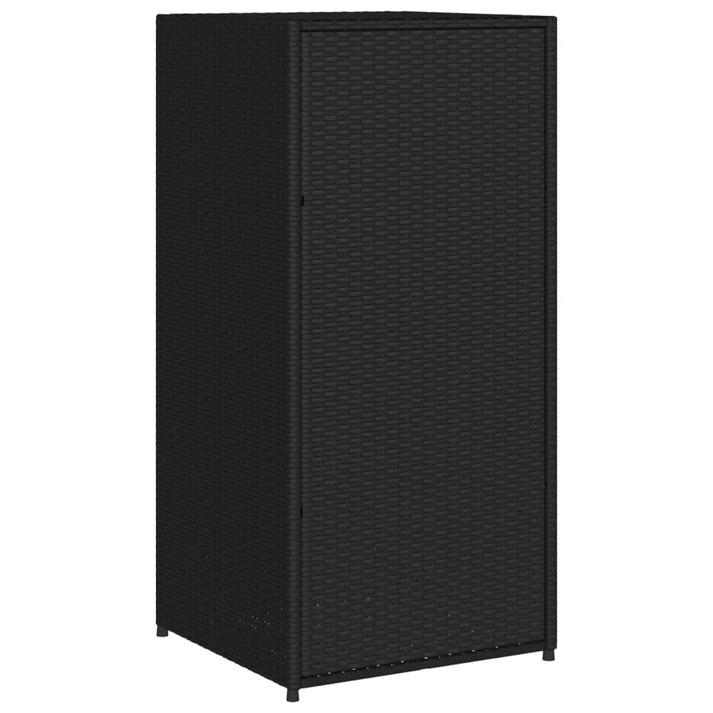 Tuinkast 55X55X111 Cm Poly Rattan Zwart 55 x 55 x 111 cm