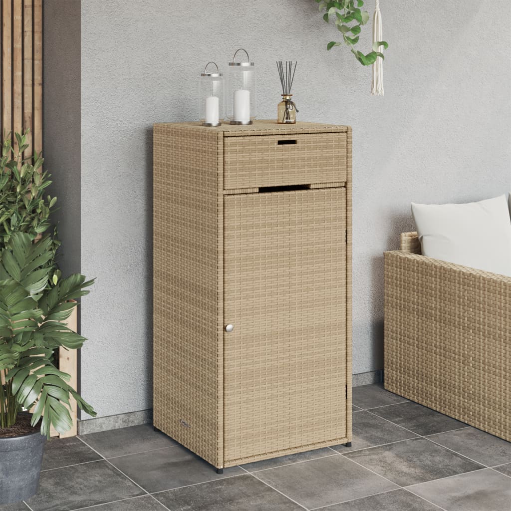 Tuinkast 55x55x111 cm poly rattan beige