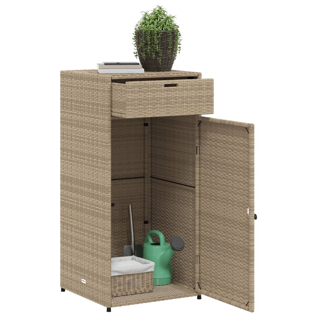 Tuinkast 55X55X111 Cm Poly Rattan Beige 55 x 55 x 111 cm