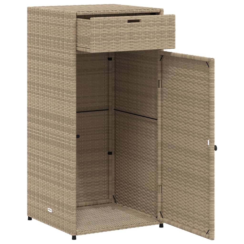 Tuinkast 55x55x111 cm poly rattan beige