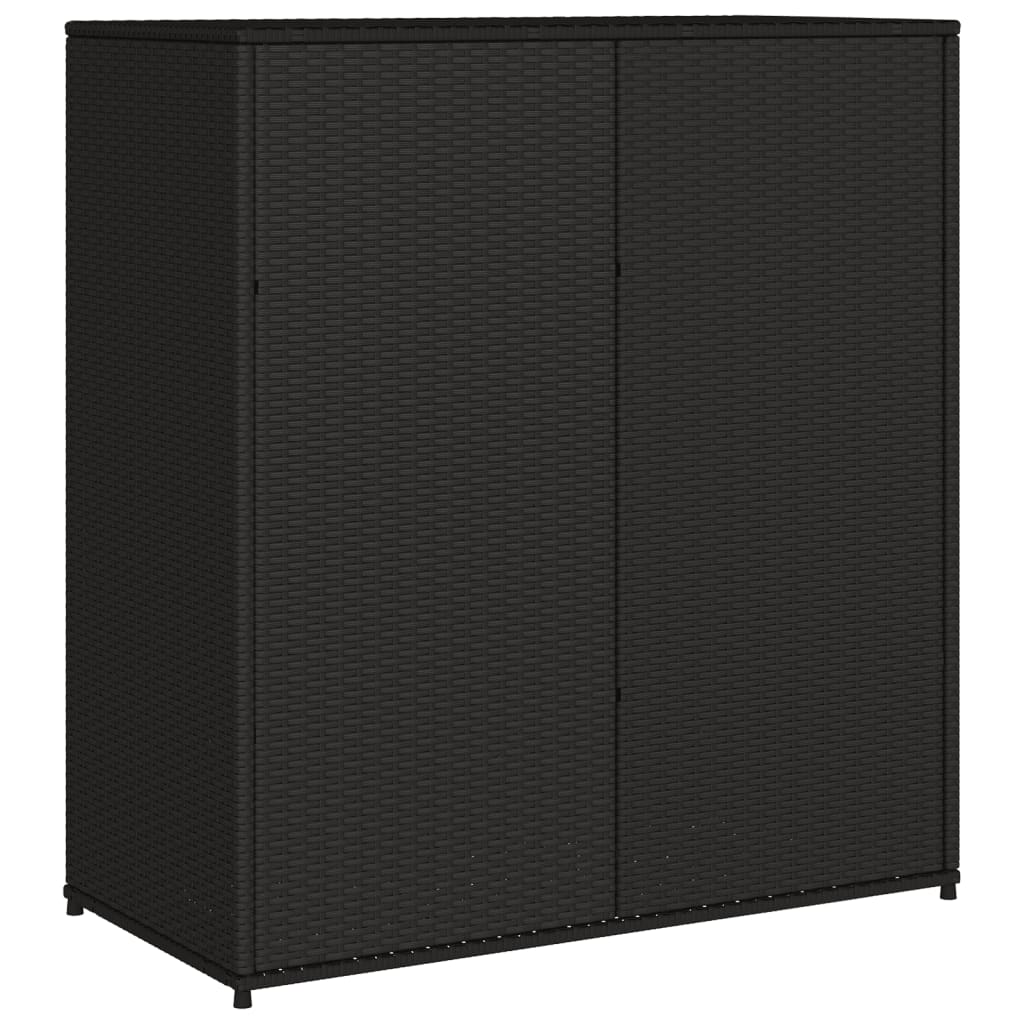 Tuinkast 105X55X113 Cm Poly Rattan Zwart 105 x 55 x 113 cm