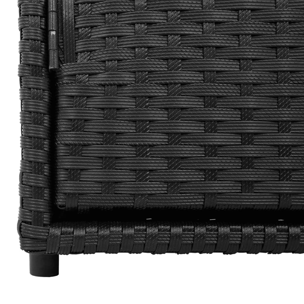 Tuinkast 110x55x60,5 cm poly rattan zwart