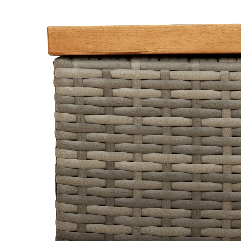 Tuinbox 220x50x54 cm poly rattan en acaciahout grijs