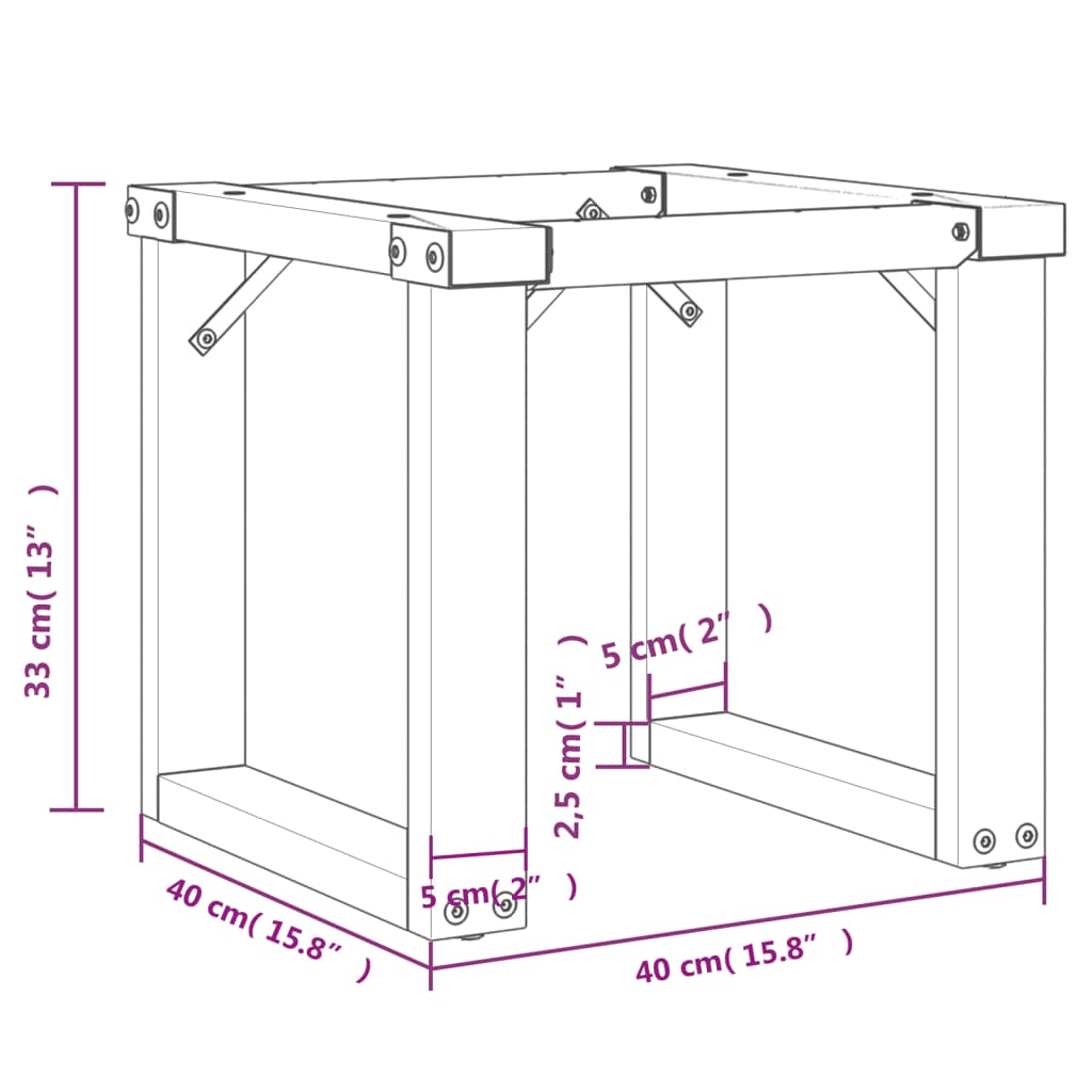 Salontafelpoten O-Frame 40X40X33 Cm Gietijzer Cappuccino