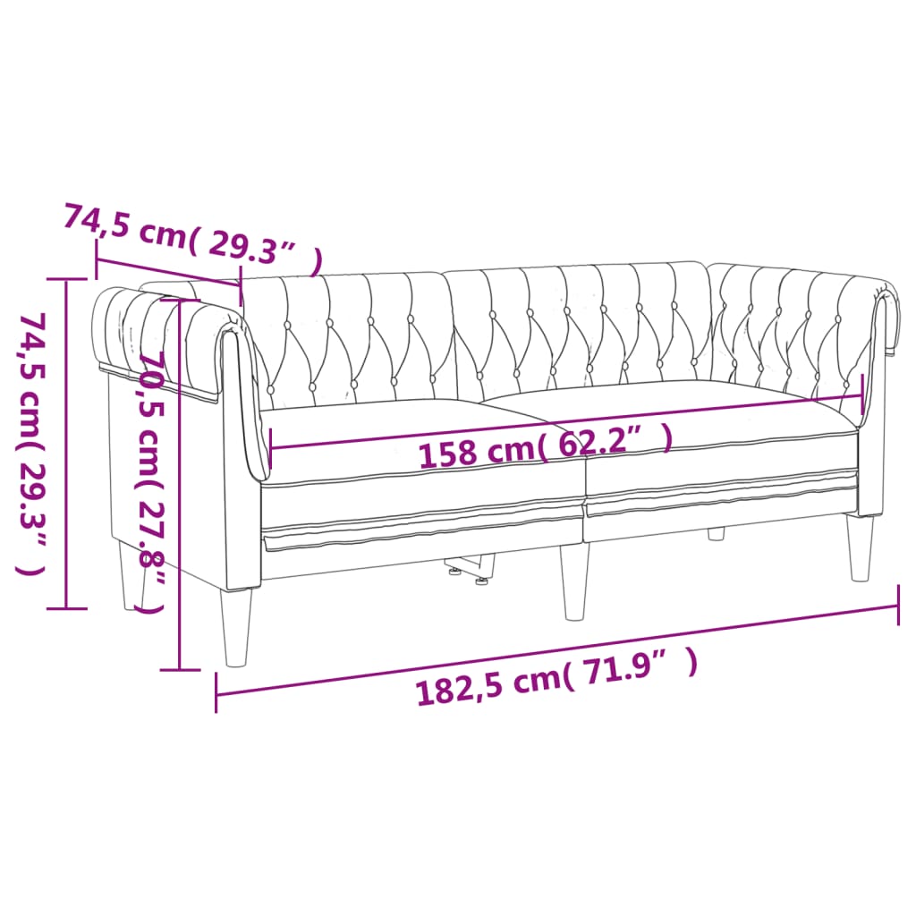 3-delige Loungeset stof blauw