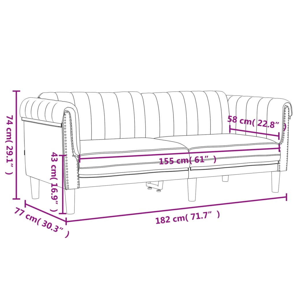 3-delige Loungeset fluweel donkergrijs