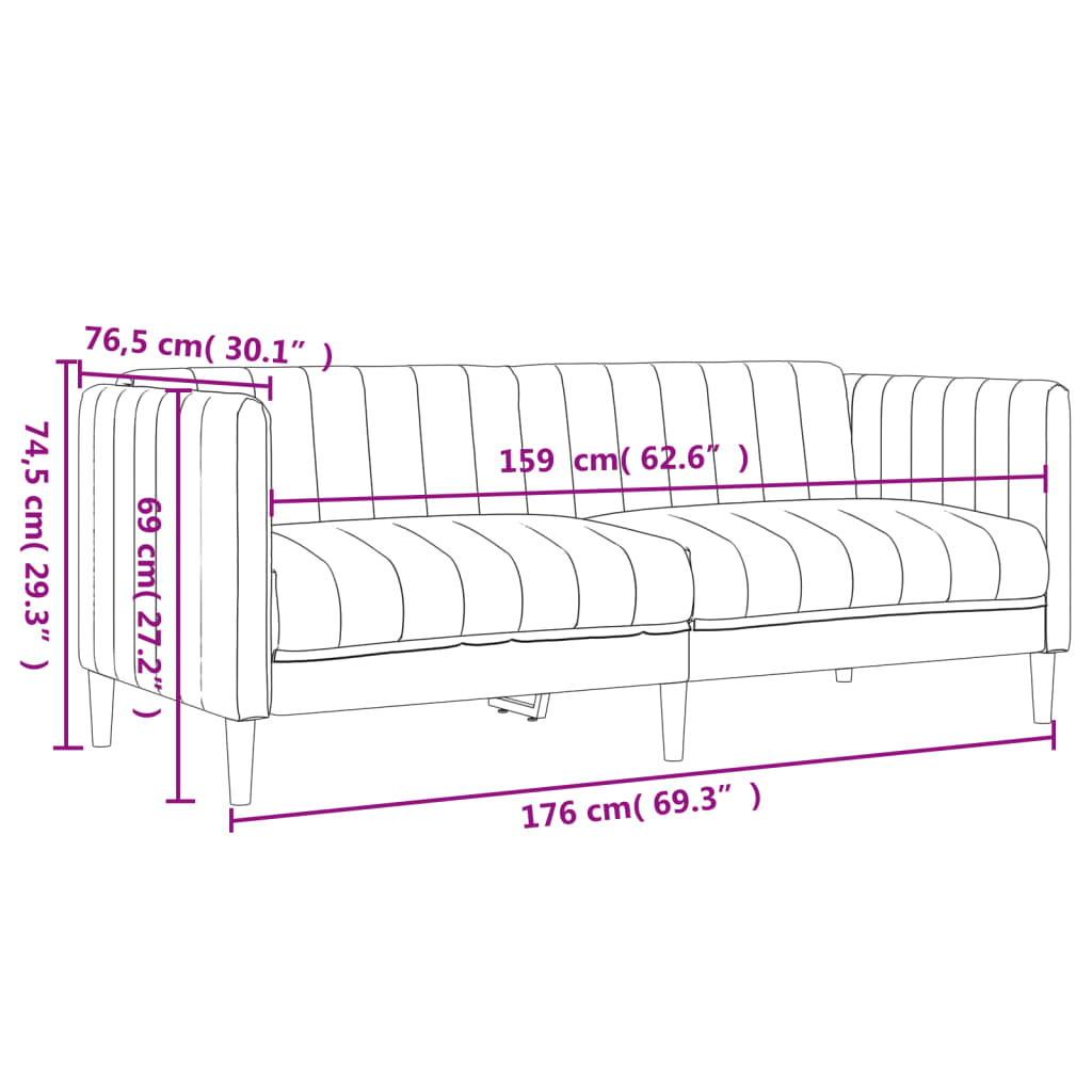 2-delige Loungeset stof donkergrijs