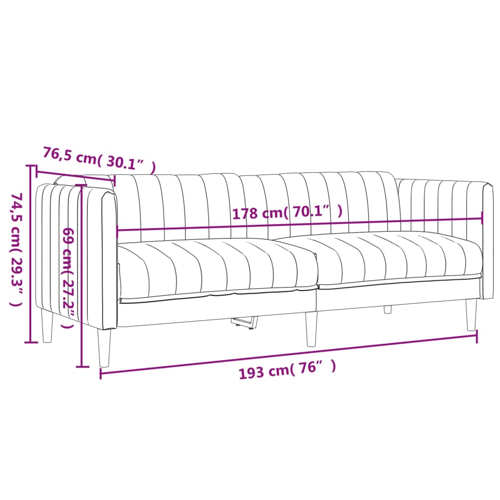 2-delige Loungeset stof zwart