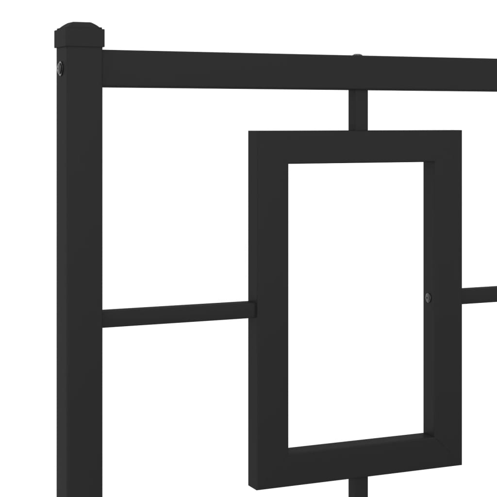 Bedframe Met Hoofd- En Voeteneinde Metaal Zwart 135 x 190 cm met hoofdbord & voetbord