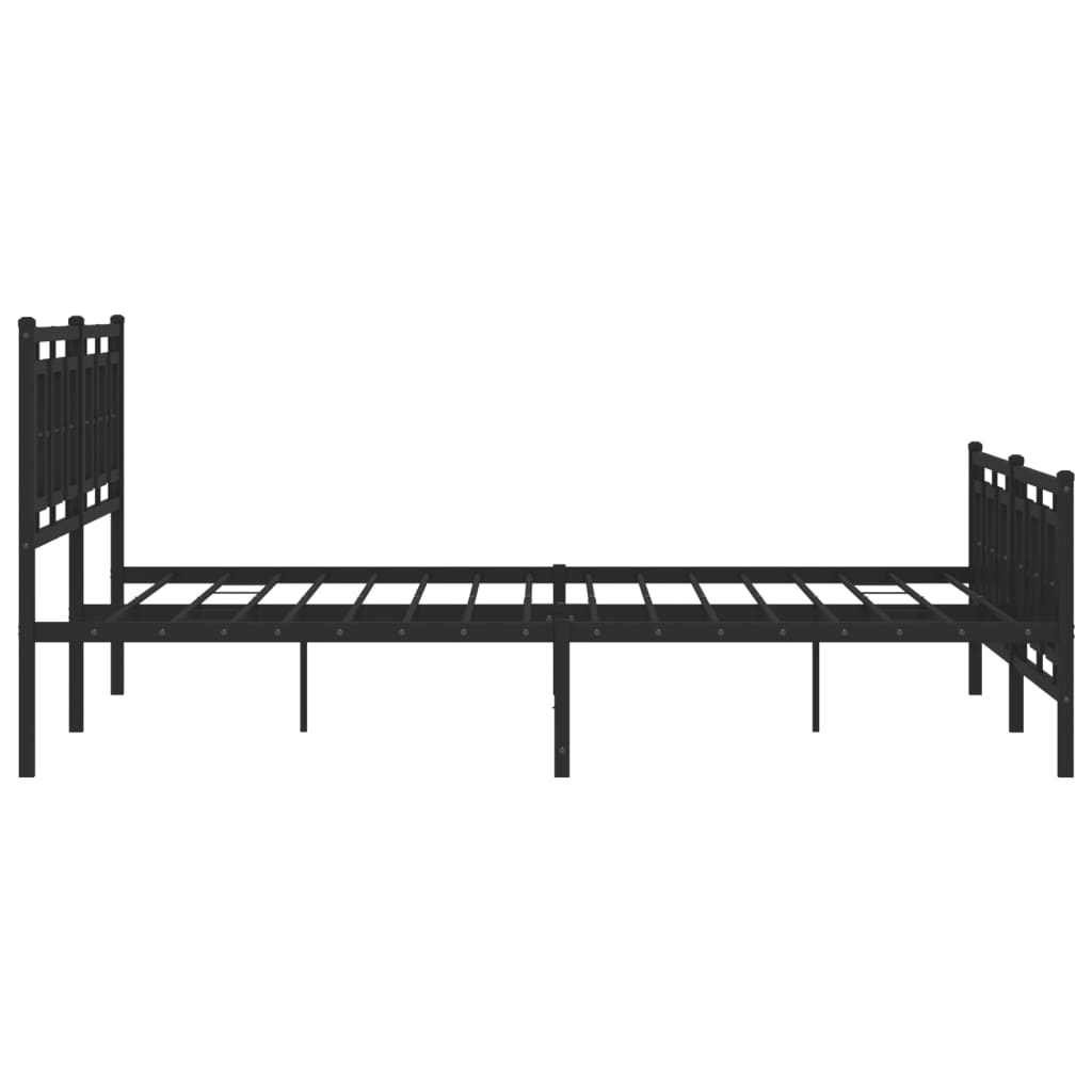 Bedframe Met Hoofd- En Voeteneinde Metaal Zwart 183 x 213 cm met hoofdbord & voetbord