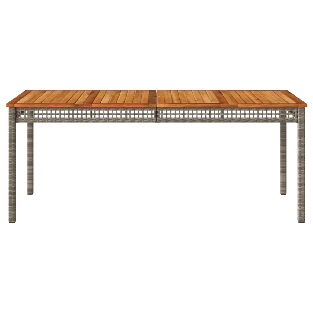 Tuintafel 180X90X75 Cm Poly Rattan En Acaciahout Grijs