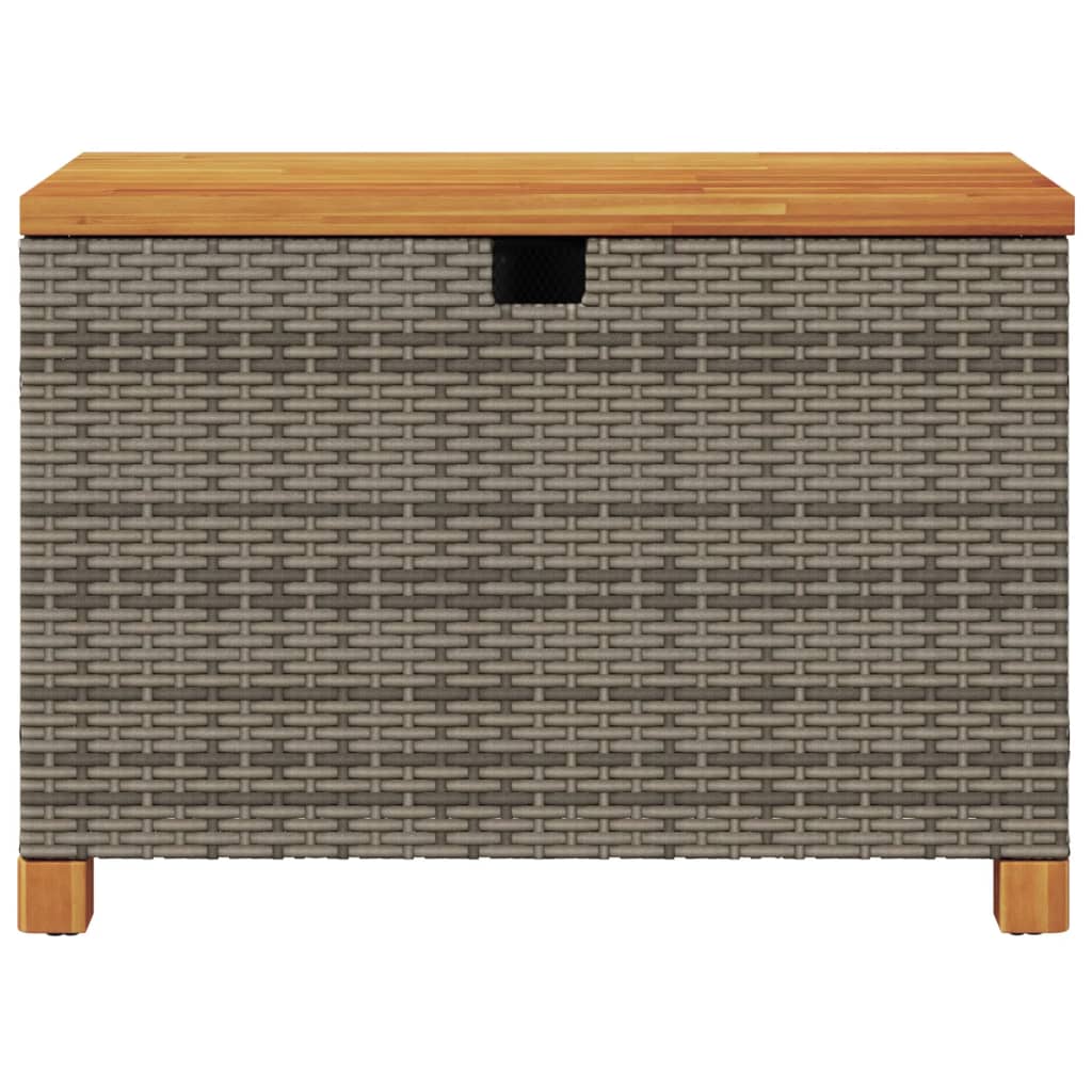 Tuinbox 80x40x48 cm poly rattan en acaciahout grijs