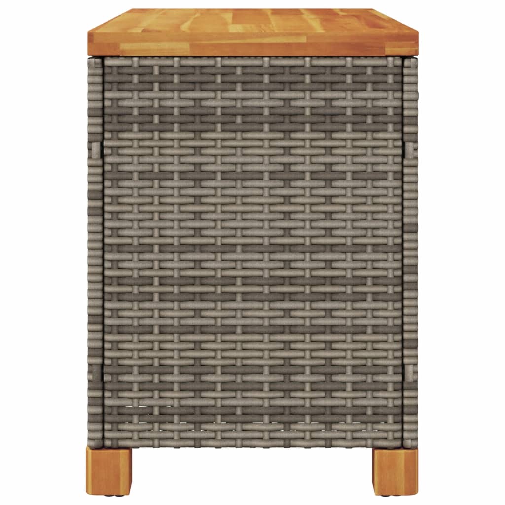 Tuinbox 80x40x48 cm poly rattan en acaciahout grijs