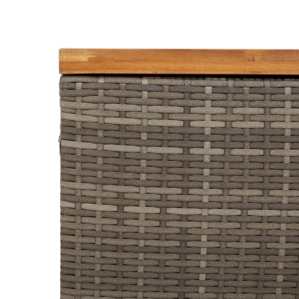 Tuinbox 80x40x48 cm poly rattan en acaciahout grijs