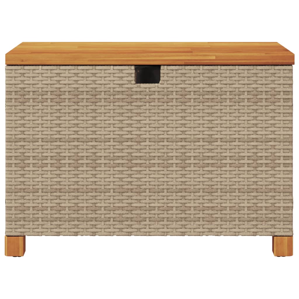 Tuinbox 80x40x48 cm poly rattan en acaciahout beige