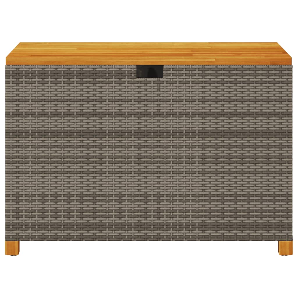 Tuinbox 110x55x63 cm poly rattan en acaciahout grijs