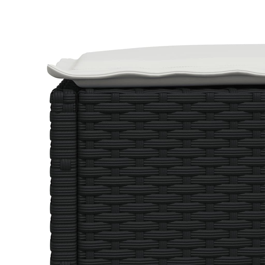 Tuinkruk met kussen 63,5x56x32 cm poly rattan zwart