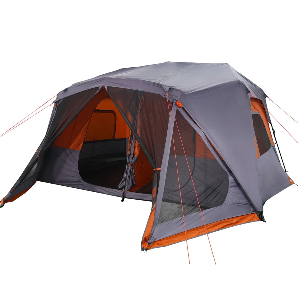 Tent 10-persoons 443x437x229 cm grijs en oranje